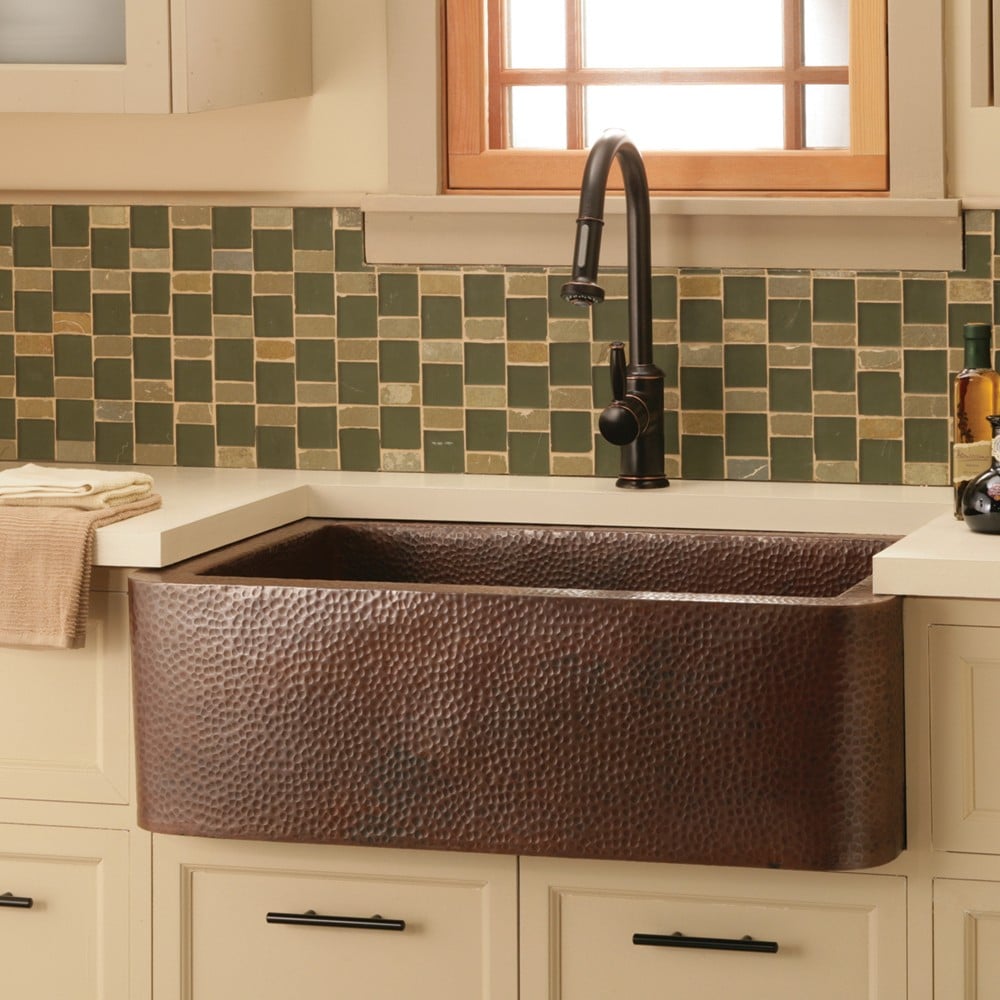 Native Trails 33" Copper Farmhouse Sink, Antique Copper, CPK273