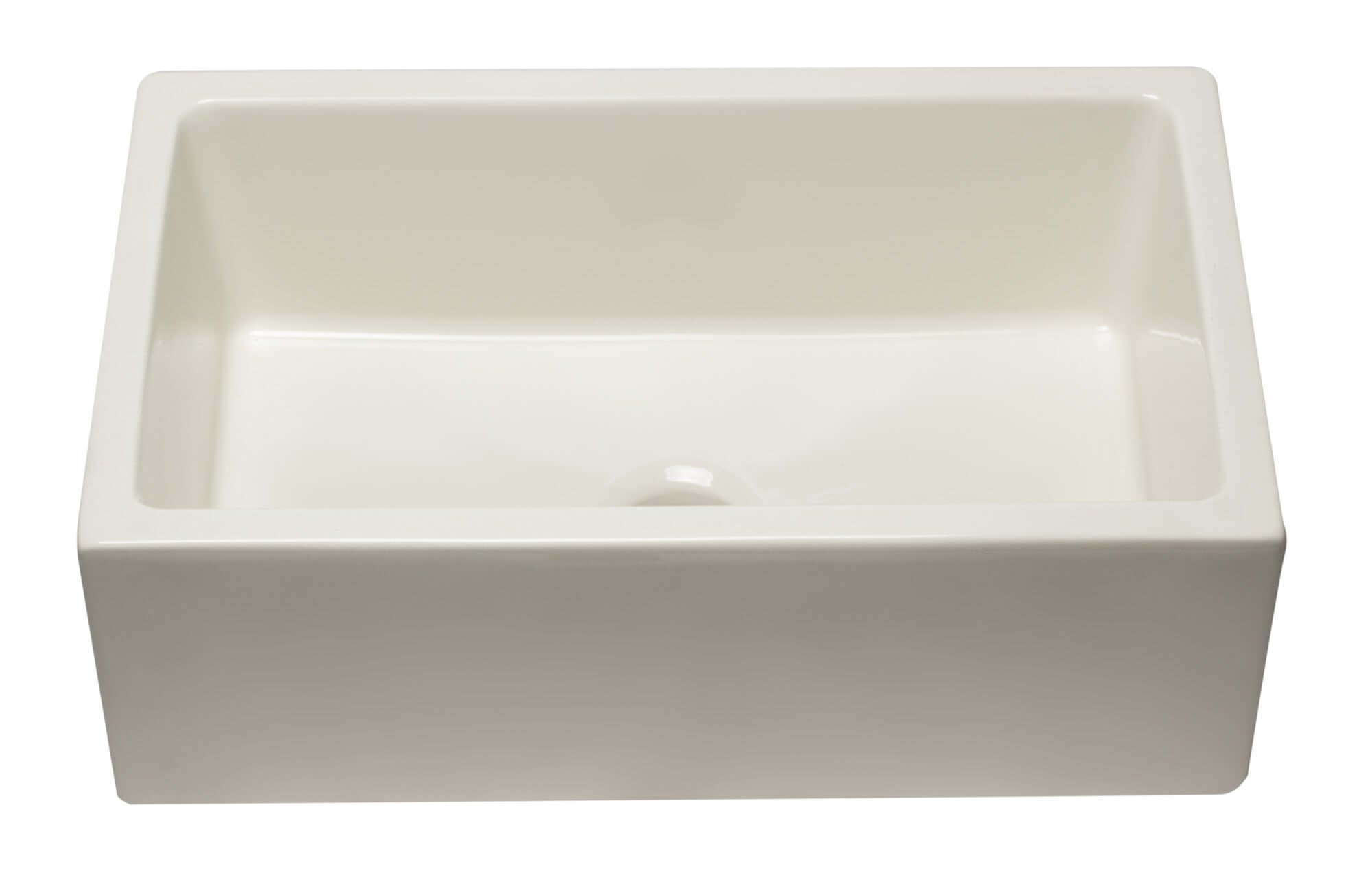 ALFI 30" Single Bowl Fireclay Farmhouse Apron Sink, Biscuit, Reversible, AB3018HS-B
