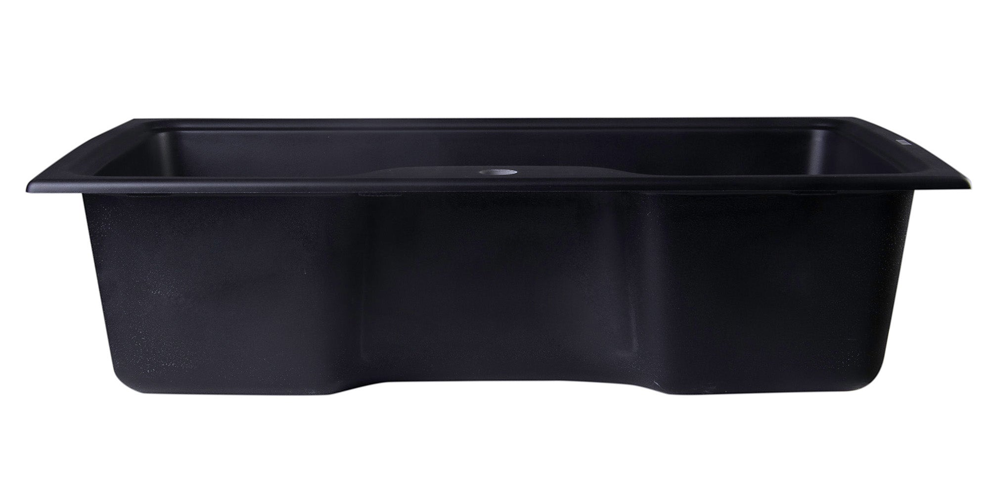 ALFI Black 35" Drop-In Single Bowl Granite Composite Kitchen Sink, AB3520DI-BLA