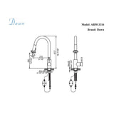 Dawn 16" 1.8 GPM Pull Down Kitchen Faucet, Brushed Nickel, AB50 3316BN - The Sink Boutique