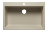 ALFI Biscuit 33" Single Bowl Drop In Granite Composite Kitchen Sink, AB3322DI-B