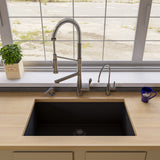 ALFI Black 33" Single Bowl Undermount Granite Composite Kitchen Sink, AB3322UM-BLA