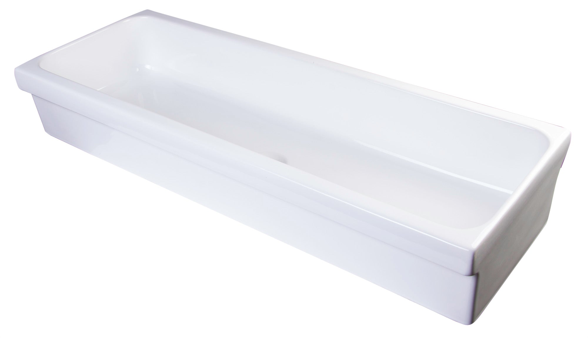ALFI 48" White Above Mount Fireclay Bath Trough Sink, AB48TR