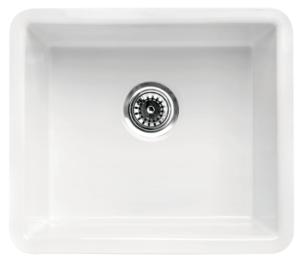 White Fireclay Undermount Kitchen Sink 20" x 17"