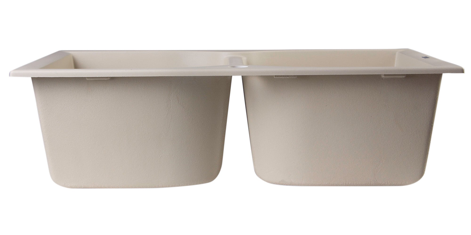 ALFI Biscuit 32" Drop-In Double Bowl Granite Composite Kitchen Sink, AB3220DI-B