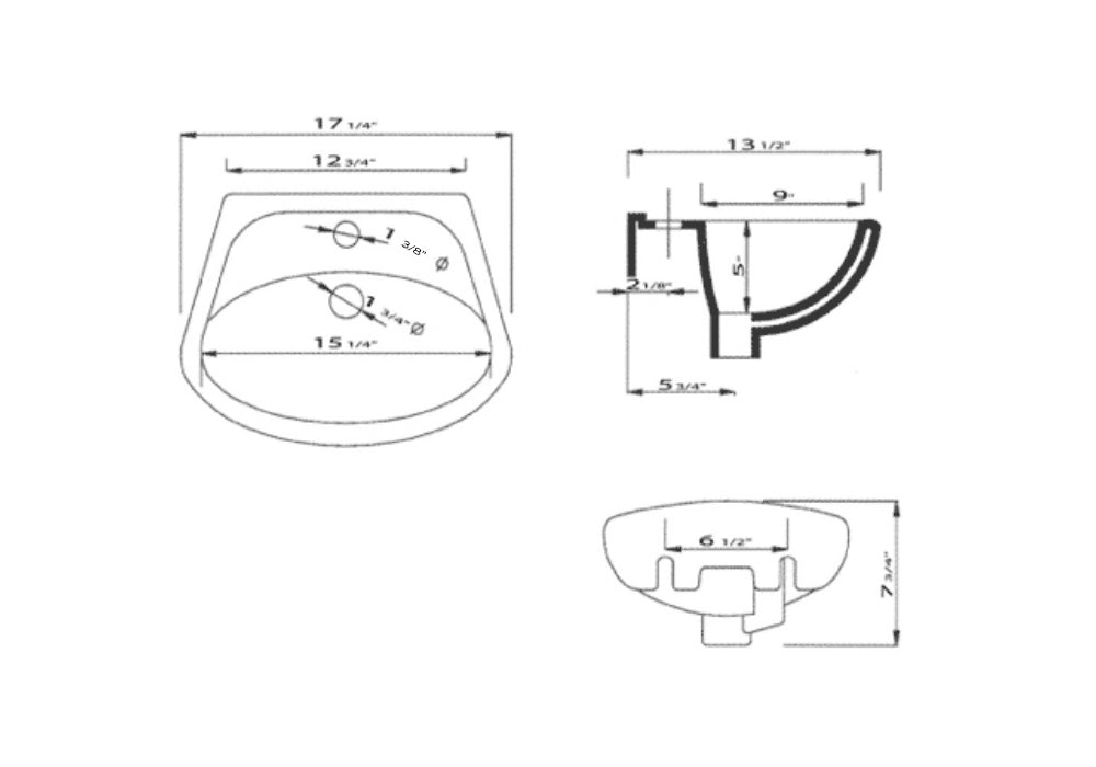 ALFI White Small Porcelain Wall Mount Basin with Overflow, AB106 - The Sink Boutique