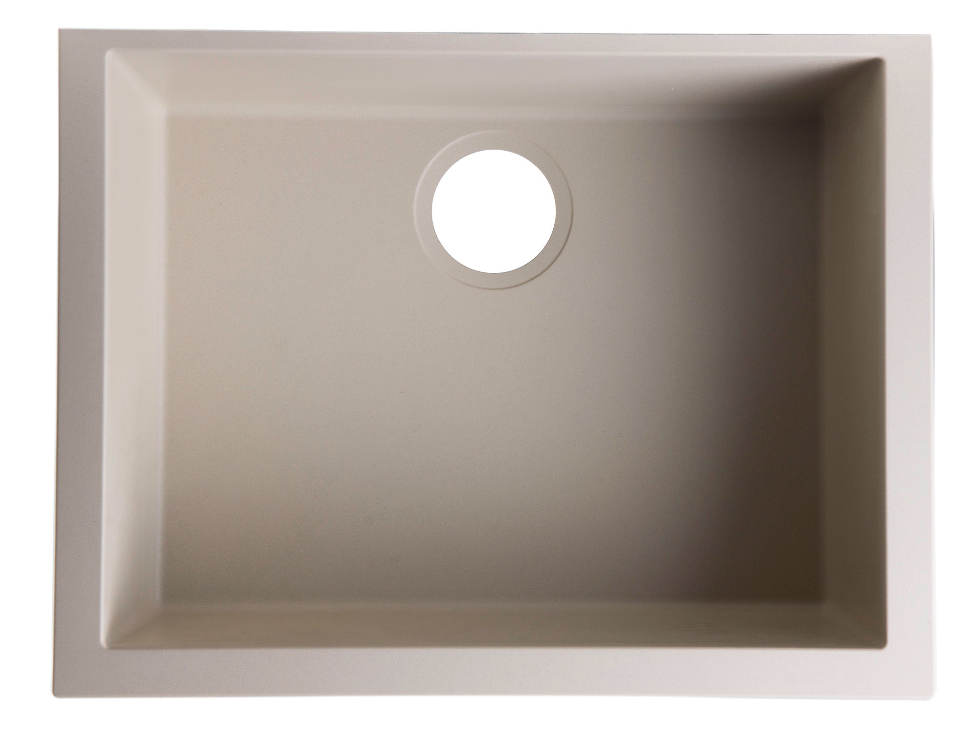 ALFI Biscuit 24" Undermount Single Bowl Granite Composite Kitchen Sink, AB2420UM-B