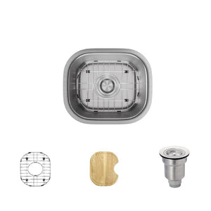 Alternate Image for Rene 15" Stainless Steel Bar/Prep Sink, 18 Gauge, R1-1012-18