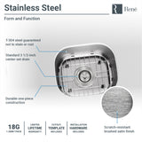 Rene 15" Stainless Steel Bar/Prep Sink, 18 Gauge, R1-1012-18 - The Sink Boutique