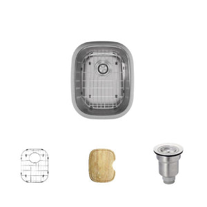 Alternate Image for Rene 15" Stainless Steel Bar/Prep Sink, 16 Gauge, R1-1014-16