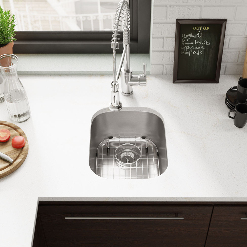 Rene 15" Stainless Steel Bar/Prep Sink, 18 Gauge, R1-1014-18 - The Sink Boutique