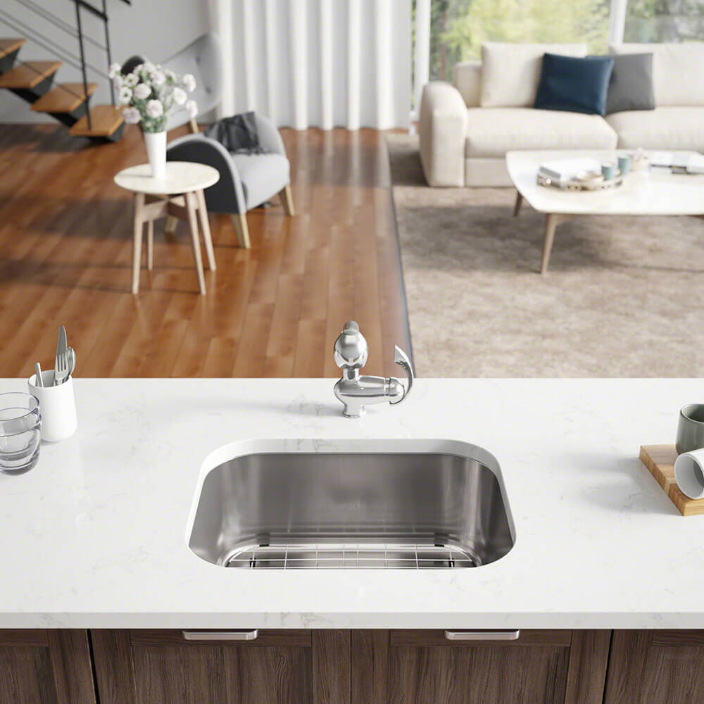 Rene 23" Stainless Steel Kitchen Sink, 18 Gauge, R1-1018-18 - The Sink Boutique