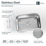 Rene 23" Stainless Steel Kitchen Sink, 18 Gauge, R1-1018-ADA - The Sink Boutique