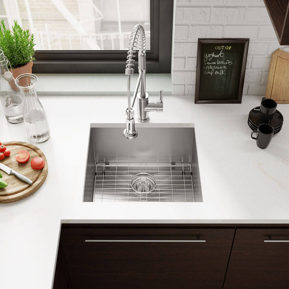 Rene 20" Stainless Steel Kitchen Sink, 16 Gauge, R1-1019-16 - The Sink Boutique