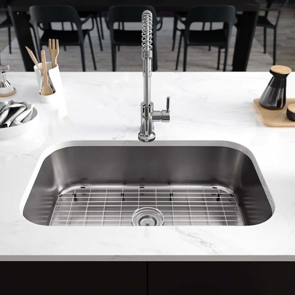 Rene 32" Stainless Steel Kitchen Sink, 16 Gauge, R1-1021-16 - The Sink Boutique
