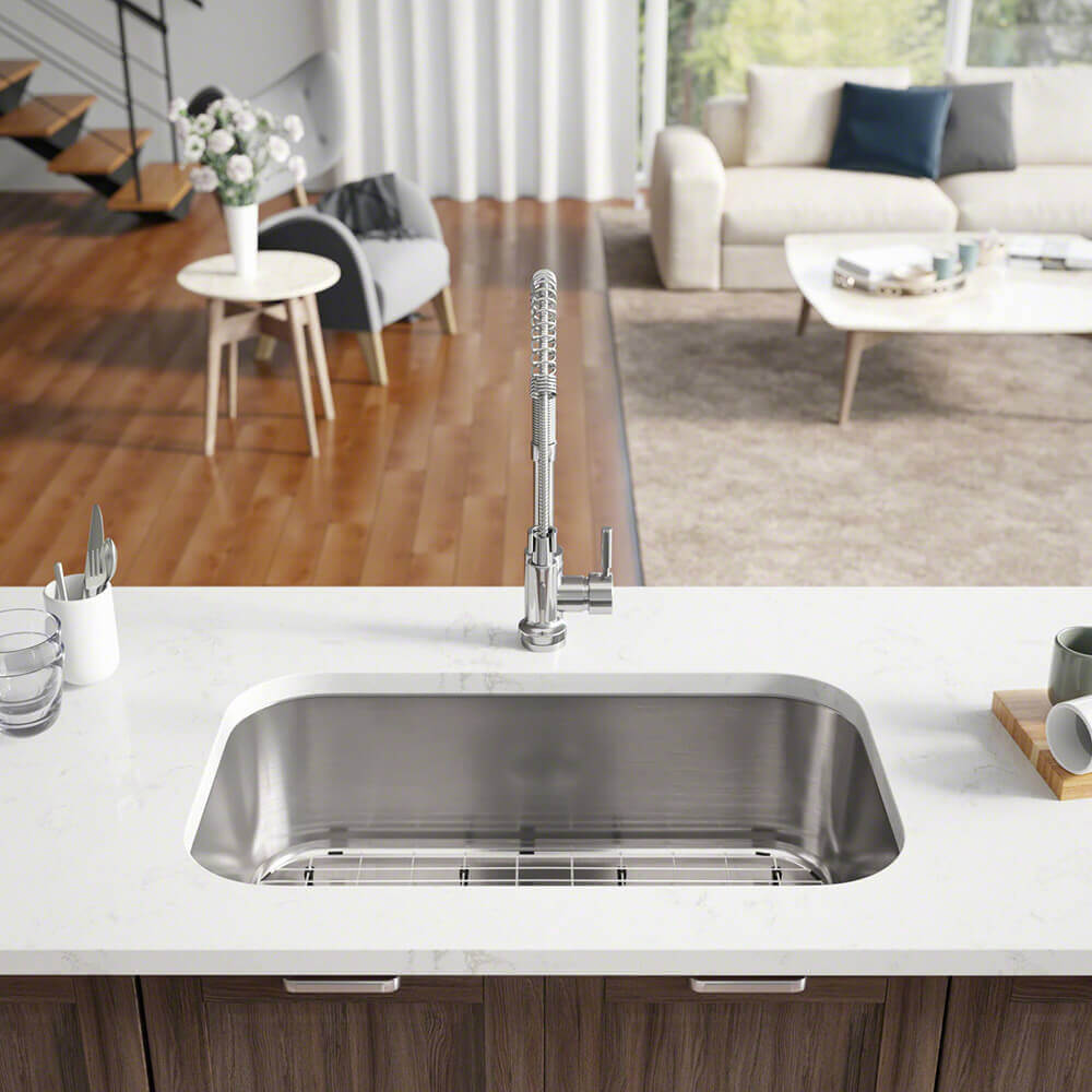 Rene 32" Stainless Steel Kitchen Sink, 18 Gauge, R1-1021-18 - The Sink Boutique
