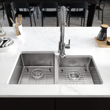 Rene 31" Stainless Steel Kitchen Sink, 55/45 Double Bowl, 14 Gauge, R1-1022L-14 - The Sink Boutique