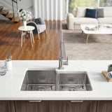 Rene 31" Stainless Steel Kitchen Sink, 55/45 Double Bowl, 18 Gauge, R1-1022L-18 - The Sink Boutique