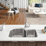 Rene 32" Stainless Steel Kitchen Sink, 65/35 Double Bowl, 16 Gauge, R1-1023L-16 - The Sink Boutique