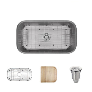 Alternate Image for Rene 32" Stainless Steel Kitchen Sink, 18 Gauge, R1-1024C-18