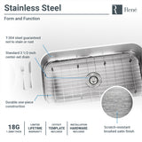 Rene 32" Stainless Steel Kitchen Sink, 18 Gauge, R1-1024C-18 - The Sink Boutique