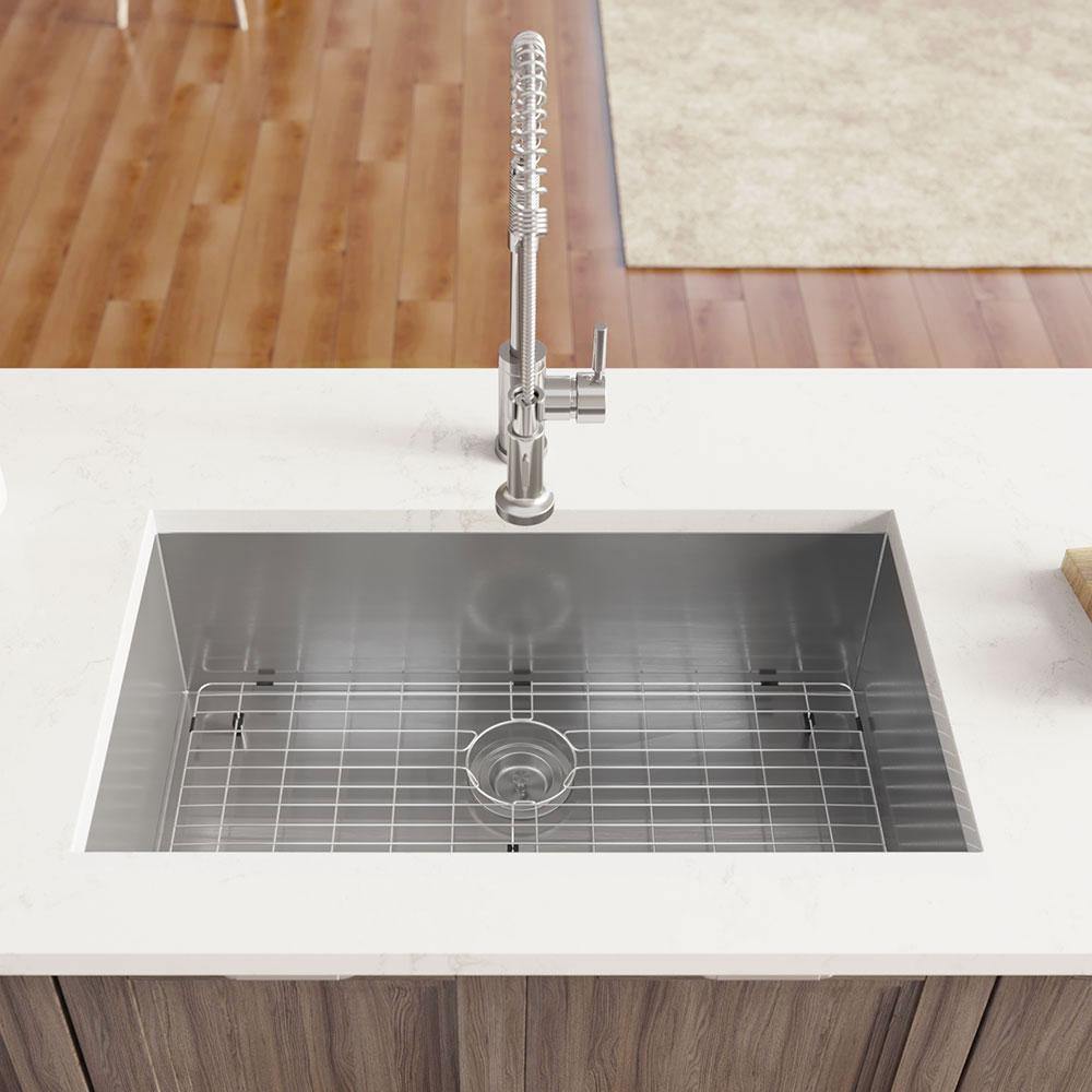 Rene 32" Stainless Steel Kitchen Sink, 16 Gauge, R1-1026S-16 - The Sink Boutique