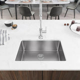 Rene 26" Stainless Steel Kitchen Sink, 16 Gauge, R1-1034S-16 - The Sink Boutique