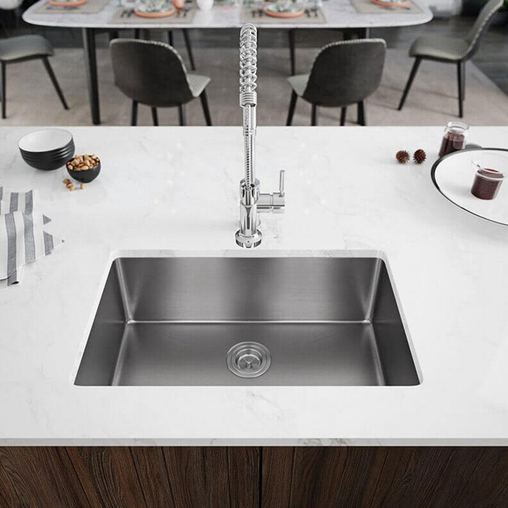 Rene 28" Stainless Steel Kitchen Sink, 14 Gauge, R1-1035S-14 - The Sink Boutique