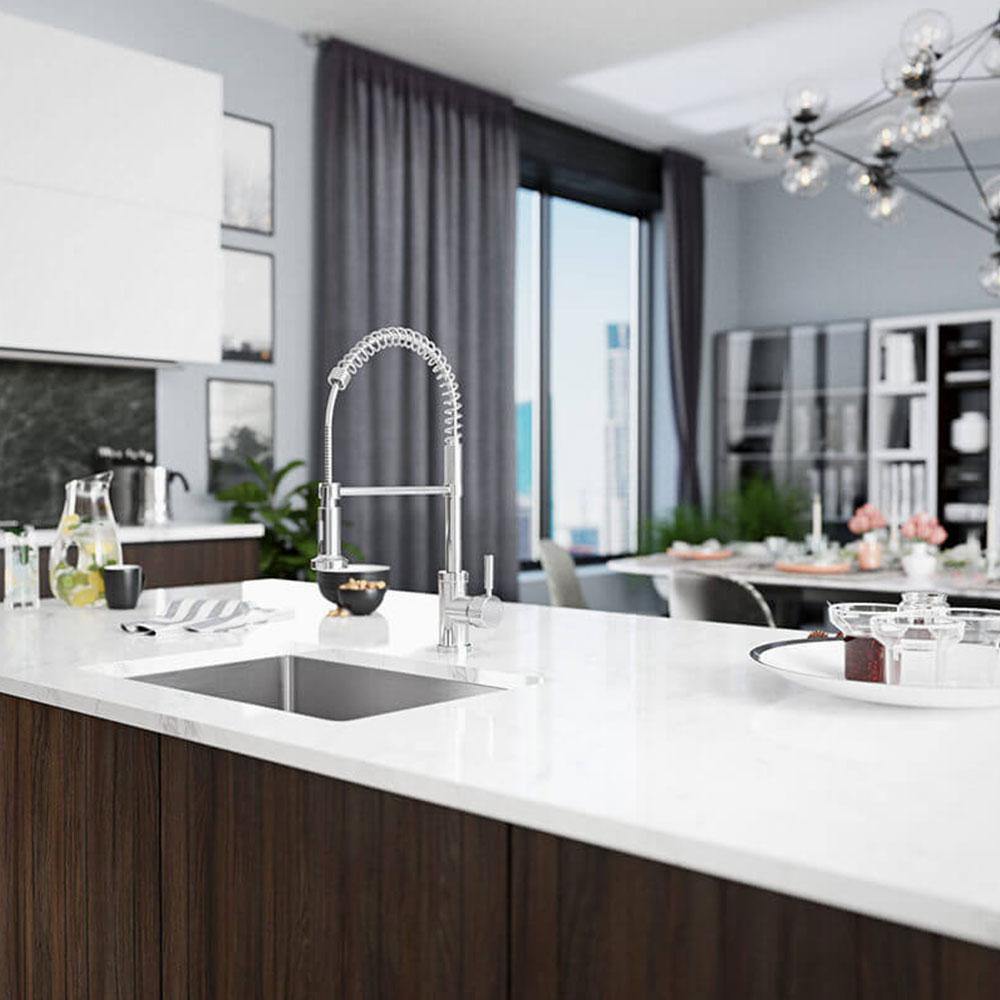 Rene 28" Stainless Steel Kitchen Sink, 14 Gauge, R1-1035S-14 - The Sink Boutique