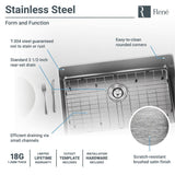 Rene 28" Stainless Steel Kitchen Sink, 18 Gauge, R1-1035S-18 - The Sink Boutique