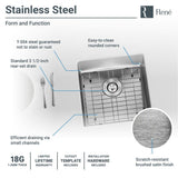 Rene 17" Stainless Steel Kitchen Sink, 18 Gauge, R1-1038-18 - The Sink Boutique