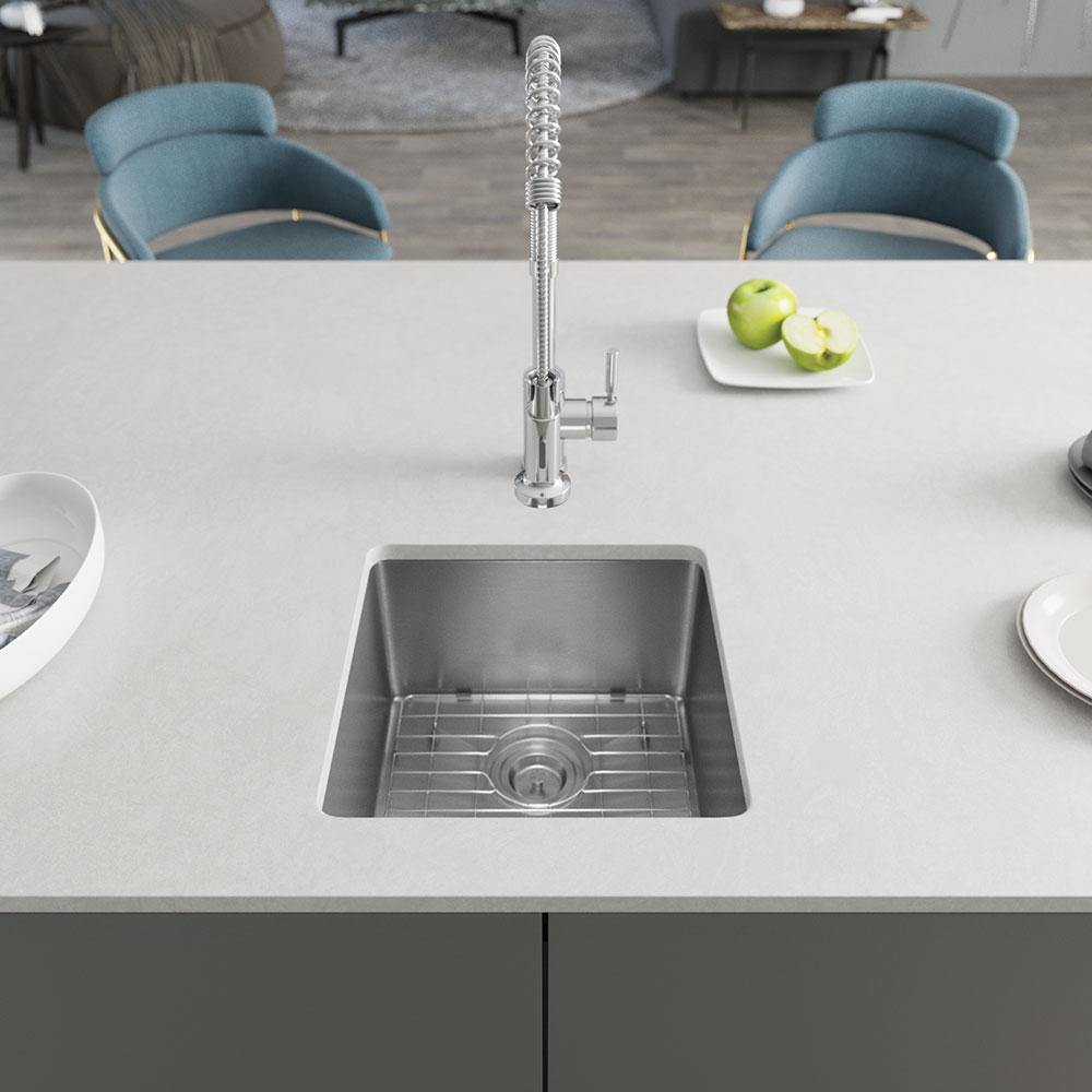 Rene 17" Stainless Steel Kitchen Sink, 18 Gauge, R1-1038-18 - The Sink Boutique