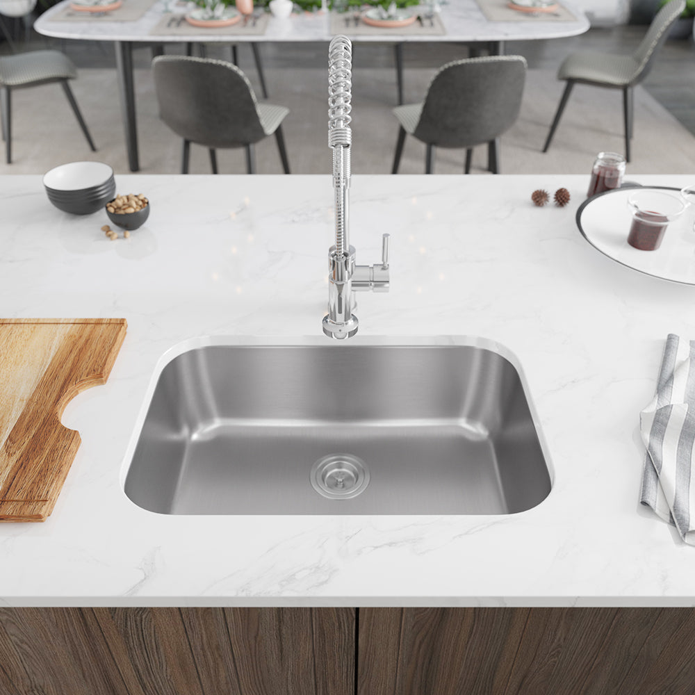 Rene 27" Stainless Steel Kitchen Sink, 18 Gauge, R1-1039-18 - The Sink Boutique