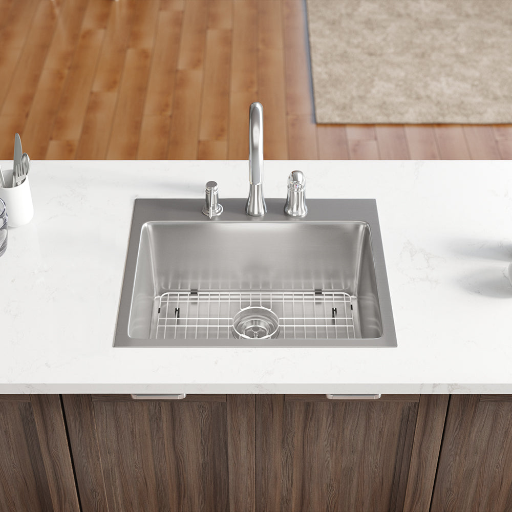 Rene 23" Stainless Steel Kitchen Sink, 18 Gauge, R1-2015-18 - The Sink Boutique