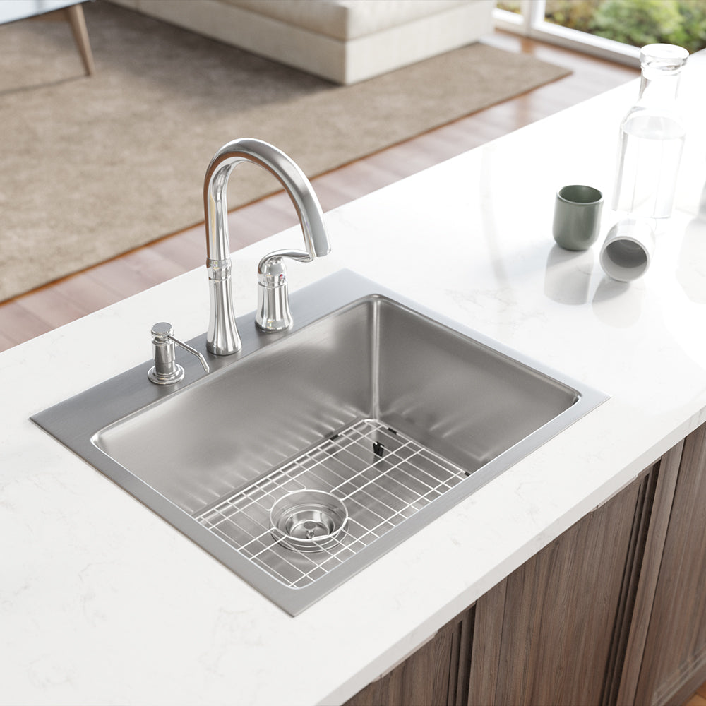 Rene 23" Stainless Steel Kitchen Sink, 18 Gauge, R1-2015-18 - The Sink Boutique