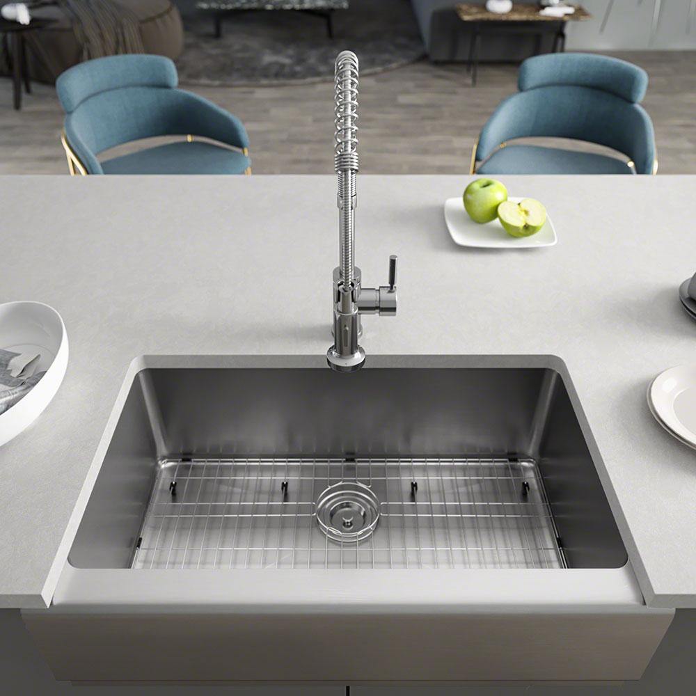 Rene 33" Stainless Steel Farmhouse Sink, 16 Gauge, R1-3001-16 - The Sink Boutique