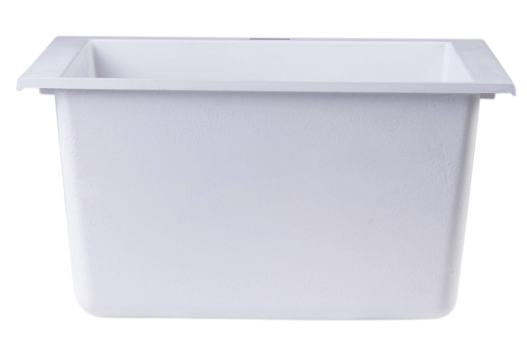 ALFI White 17" Undermount Rectangular Granite Composite Kitchen Prep Sink, AB1720UM-W