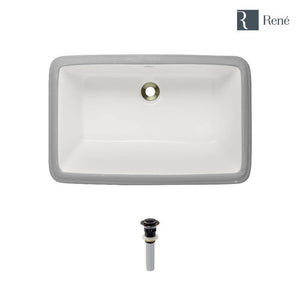 Alternate Image for Rene 22" Rectangle Porcelain Bathroom Sink, Biscuit, R2-1001-B-PUD-ABR