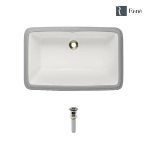 Alternate Image for Rene 22" Rectangle Porcelain Bathroom Sink, Biscuit, R2-1001-B-PUD-BN