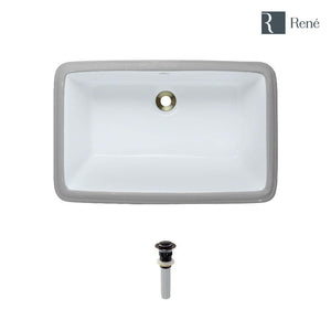 Alternate Image for Rene 22" Rectangle Porcelain Bathroom Sink, White, R2-1001-W-PUD-ABR