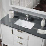 Rene 22" Rectangle Porcelain Bathroom Sink, White, R2-1001-W-PUD-C - The Sink Boutique
