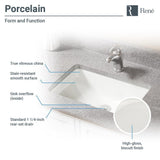 Rene 21" Rectangle Porcelain Bathroom Sink, Biscuit, R2-1002-B-PUD-ABR - The Sink Boutique