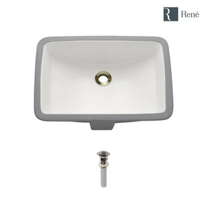 Alternate Image for Rene 21" Rectangle Porcelain Bathroom Sink, Biscuit, R2-1002-B-PUD-BN