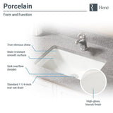 Rene 21" Rectangle Porcelain Bathroom Sink, Biscuit, R2-1002-B-PUD-BN - The Sink Boutique