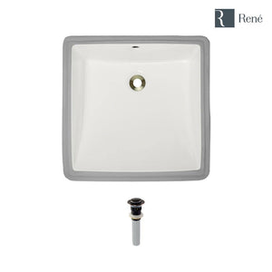 Alternate Image for Rene 17" Rectangle Porcelain Bathroom Sink, Biscuit, R2-1003-B-PUD-ABR