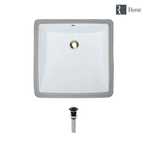 Alternate Image for Rene 17" Rectangle Porcelain Bathroom Sink, White, R2-1003-W-PUD-ABR