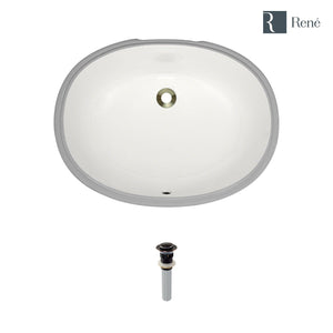 Alternate Image for Rene 22" Oval Porcelain Bathroom Sink, Biscuit, R2-1005-B-PUD-ABR