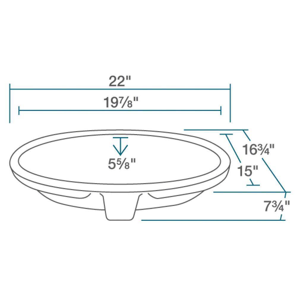 Rene 22" Oval Porcelain Bathroom Sink, Biscuit, R2-1005-B-PUD-ABR - The Sink Boutique