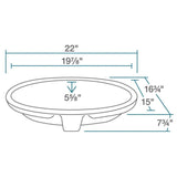 Rene 22" Oval Porcelain Bathroom Sink, Biscuit, R2-1005-B-PUD-C - The Sink Boutique