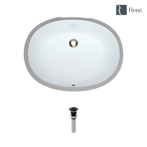 Alternate Image for Rene 22" Oval Porcelain Bathroom Sink, White, R2-1005-W-PUD-ABR
